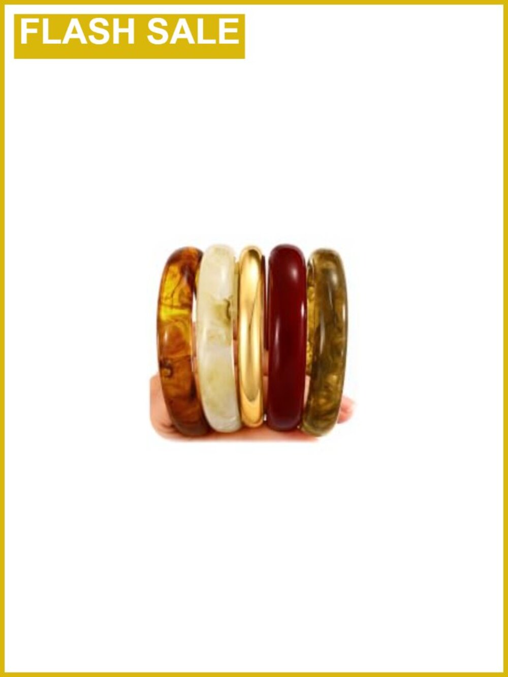 Chunky Acrylic Bangle Set Stackable Women's Bracelets 5pc